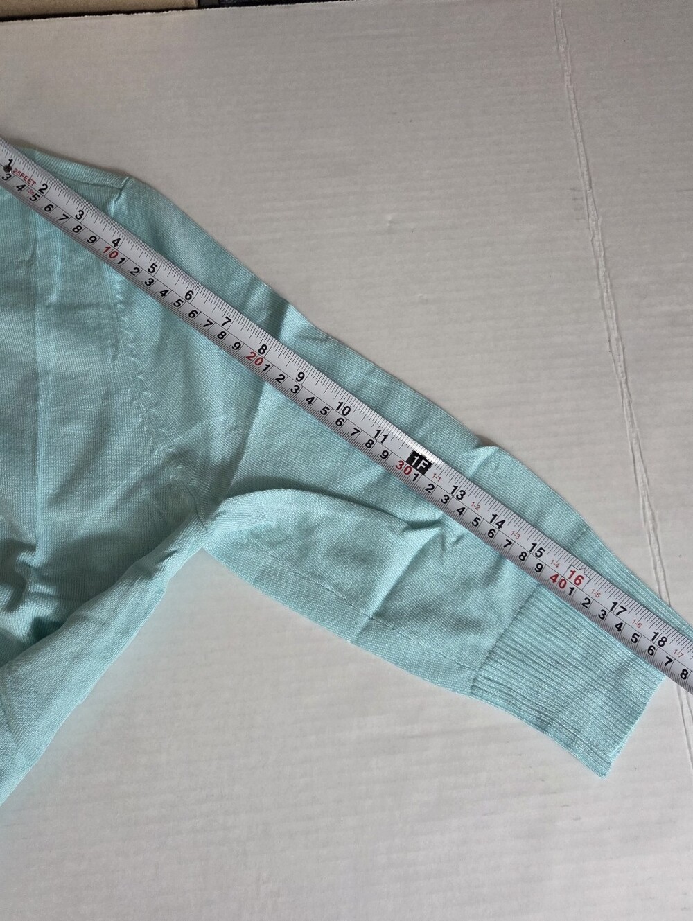 Aamilife Open Front Cardigan Knit Sweater NEW Medium -Mint Green -Quarter Sleeve - Picture 6 of 12